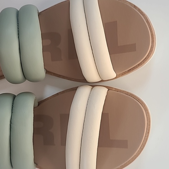 Sorel Womens Ella II Puff Slide Sandal Sporty Safari Chalk Size 8.5 NWOB - Picture 4 of 12